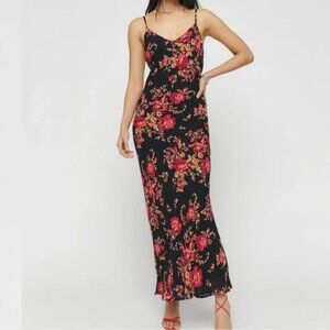 NEW REFORMATION Women's Parma Dress Admire Black/Red